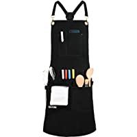 Los mejores  - Delantal Profesional de Chef para Cocina- BBQ y Parrilla con 10 Bolsillos de Herramienta - Mandil de Lona Impermeable…